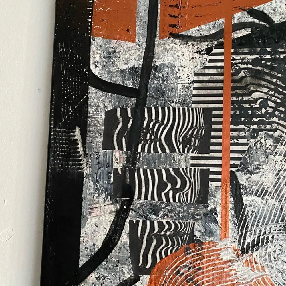 Original Abstract Painting Art On Canvas Signed By Artist